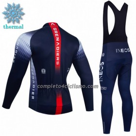 Completo Maglia ML + Pantaloncino con bretelle ML 2022 INEOS Grenadiers Winter Invernale Blu Scuro